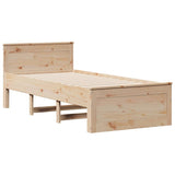 Bed Frame without Mattress with Headboard 90x190 cm Single Solid Wood Pine 3308786