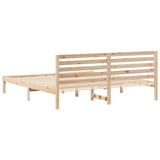 Bed Frame with Headboard Brown 180 x 200 cm Solid Pine Wood 872278
