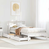 Bookcase Bed without Mattress White 90x200 cm Solid Wood Pine 3309819