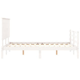 ZNTS Bed Frame without Mattress White 140x190 cm Solid Wood 3195202