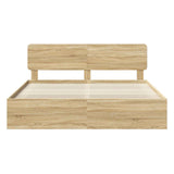 Bed Frame with Headboard Sonoma 200 x 200 cm Solid Pine Wood 3412035