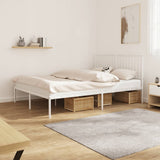 Metal Bed Frame without Mattress with Headboard White 140x190cm 350931
