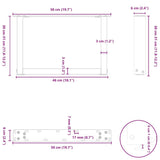 Coffee Table Legs U-Shaped 2 pcs Anthracite 50x cm Steel 4013138