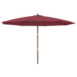 Garden Parasol with Wooden Pole Bordeaux Red 400x273 cm 363179