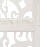 Room Divider 4 Panels White Solid Wood Paulownia 358738