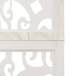 Room Divider 4 Panels White Solid Wood Paulownia 358738