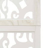Room Divider 4 Panels White Solid Wood Paulownia 358738