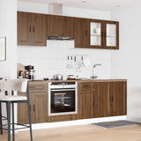 8 Piece Kitchen Cabinet Set Kalmar Brown Oak Engineered Wood 3314848