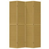 Room Divider 4 Panels Brown Solid Wood Paulownia 358820