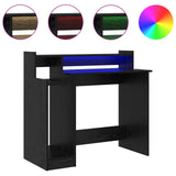 Desk with Shelf Black Oak 97 x 45 x 90 cm Engineered Wood 875242