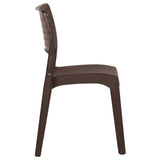 Garden Chair Set of 2 Mocha Polypropylene Standard Ergonomic 317730