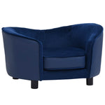 Dog Sofa Blue 69x49x40 cm Plush and Faux Leather 171034