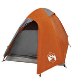 ZNTS Camping Tent Dome 2-Person Grey and Orange Waterproof 94329