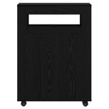 Bathroom Furniture Set with Wheel Black Oak 65 x 23 x 87 cm 869072