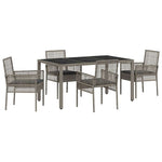 Garden Dining Set 5 pcs Grey Poly rattan 3334873