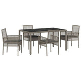 Garden Dining Set 5 pcs Grey Poly rattan 3334873