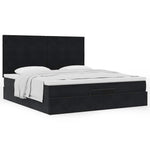 Ottoman Bed with Mattresses Black 180x200cm Velvet 3313489