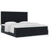 Ottoman Bed with Mattresses Black 160x200cm Velvet 3313483