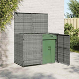 Double Wheelie Bin Shed Poly Rattan Anthracite 148x77x111 cm 46463