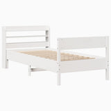 Bed Frame without Mattress White 90x200 cm Solid Wood Pine 3306937