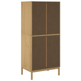Wardrobe "FLORO" Wax Brown 77x53x171 cm Solid Wood Pine 374005