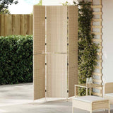 Room Divider Folding Manual Beige 147 x 180 cm Poly Rattan 42003671