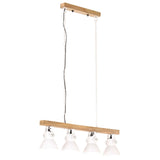 Industrial Ceiling Lamp White E27 Mango Wood 320524