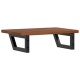 Basin Shelf Wall Mounted Steel and Solid Wood Oak 3302351