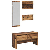 Hallway Furniture Set with Shelf 4 pcs Old Wood Engineered Wood 871527