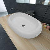 Luxury Ceramic Basin Oval-shaped Sink White 63 x 42 cm 140673