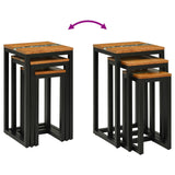 Nesting Table 3 pcs Brown Solid Teak Wood 42015919