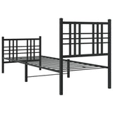 Metal Bed Frame without Mattress with Footboard Black 80x200cm 376333