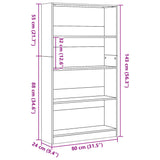 Bookcase Sonoma Oak 80x24x143 cm Engineered Wood 857846