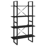 Book Cabinet Black Solid Pine Wood, Metal 80 x 30 x 140 cm 806466