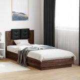 Bed Frame Brown Oak Engineered wood, Plywood 90 x 200 cm 3210037