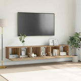 TV Cabinet Set 3 pcs Brown Engineered Wood 875169