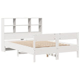 Bookcase Bed without Mattress White 120x200cm Solid Wood Pine 3322991