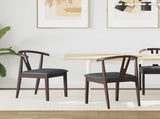 Dining Chair 2 pcs Light Brown and Black Solid Rubber Wood 42020403