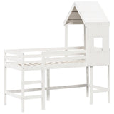 Loft Bed with Ladder and Roof without Mattress White 90x200 cm 3282031