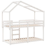 Bunk Bed without Mattress White 80x200 cm Solid Wood Pine 3282042