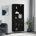 Highboard Black 69.5x34x180 cm Engineered Wood 3189478