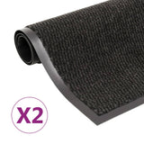 Dust Control Mats 2 pcs Rectangular Tufted 80x120 cm Black 3051610