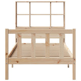 Bookcase Bed without Mattress 90x190 cm Single Solid Wood Pine 3321690