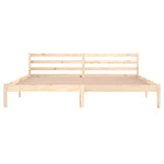 ZNTS Bed Frame without Mattress Solid Wood Pine 200x200cm 810450