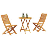 Folding Bistro Set Folding 3 pcs Brown Solid Acacia Wood 3375694