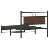 Bed Frame without Mattress Brown Oak 100x190 cm Engineered Wood 4107010