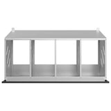 Chicken Nesting Box with 4 Compartments Galvanized Silver Metal 864344