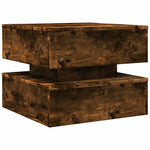 ZNTS Coffee Table with LED Lights Smoked Oak 50x50x40 cm 839858