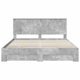Bed Frame Concrete Grey 180 x 200 cm Engineered Wood 3411274