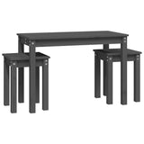 Nesting Tables 3 pcs Grey Solid Wood Pine 824980